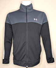 UNDER ARMOUR UA MENS SPORTSTYLE TRACKSUIT TOP TRACK JACKET BLACK GREY WHITE