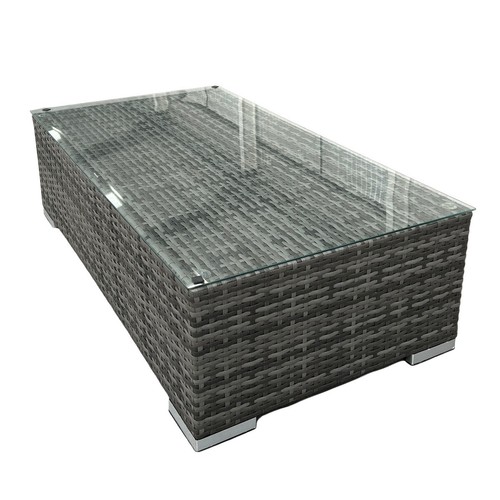 Grey rattan sofa set - grey,