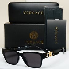 Versace Sunglasses Black Gold Medusa Square MOD VE 3346-F GB1 55mm
