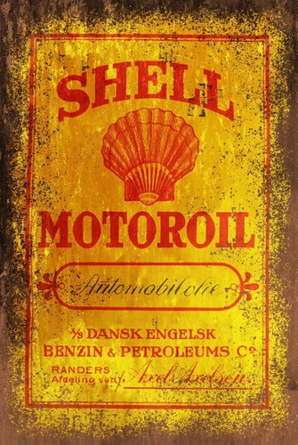Shell motor oil advert aged - oil,