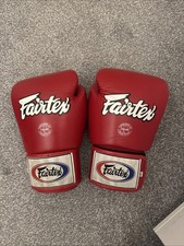 Fairtex Thai Boxing Gloves 10oz Genuine Leather Red