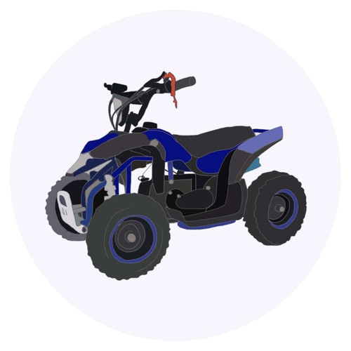 Quad bike round - x, 'quad