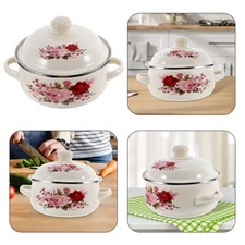 Enamel Cooking Pot With Lid Large Capacity Enamel Cooking Pot Enamel Pot Vintage