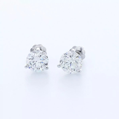 Stud earrings solid 14k white - stud,