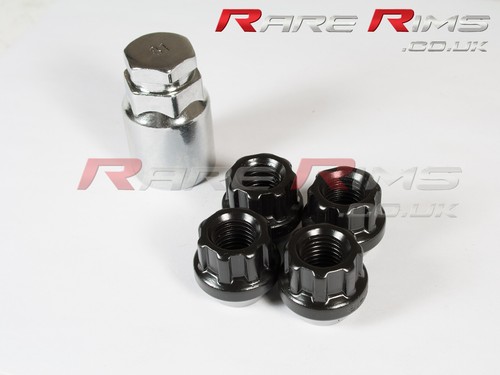 Black locking wheel nuts - locking,