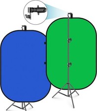 Fovitec 7'6" Muslin Backdrop & Reflector Clip, Stand with Double-Sided Pop Up