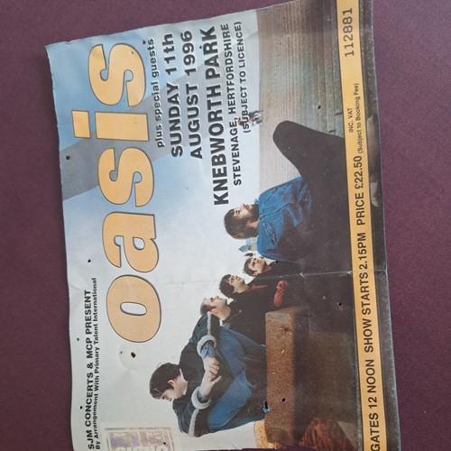 Used oasis knebworth ticket - oasis,