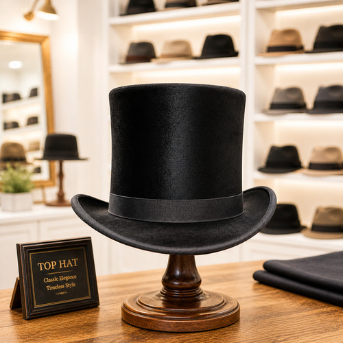 Silk black top hat - silk,