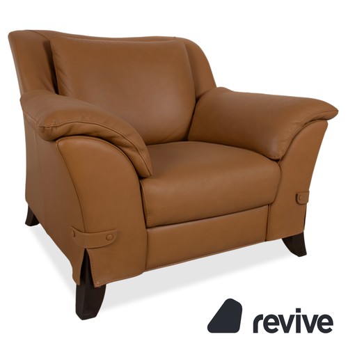Natuzzi leather armchair - natuzzi, brown