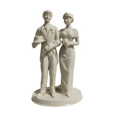 Donegal Irish Parian Bride & Groom Figures 9" Wedding Gift Porcelain Vintage