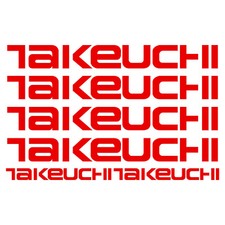 takeuchi sticker excavator 6 Pieces