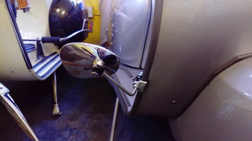 Chrome legshield mirror - chrome, rhs