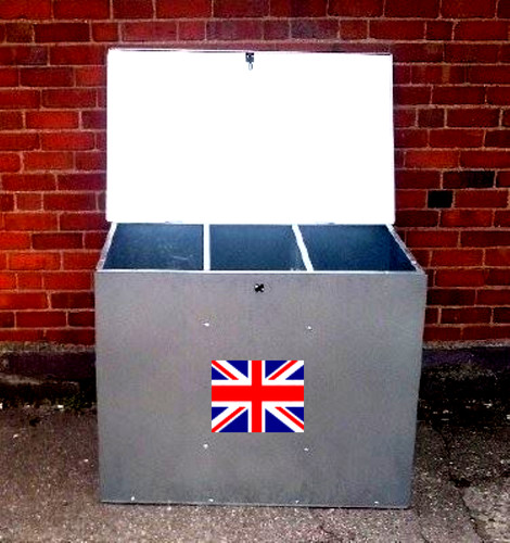 Galvanised feed bins with - feed,