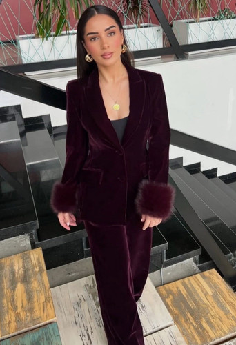 Zara velvet blazer with faux - zara,