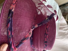 LADIES CAPELLI CONDICI PLUM AND FLORAL WEDDING HAT 