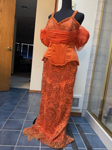 Embellished orange beaded - embellished,
