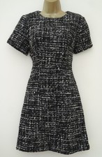WAREHOUSE BLACK SPARKLE TWEED A-LINE DRESS SIZE 12 BNWT BOUCLE