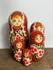 Vintage Russian Dolls - Mother Nesting Dolls - 5 Babushka Dolls - 5” VGC
