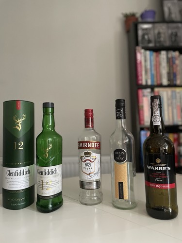 Empty wine vodka - vodka, whisky