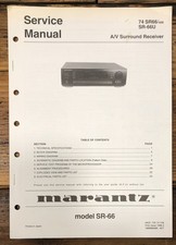 Marantz SR-66 Receiver Service Manual *Original*