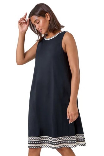 Jill black roman embroidered - j,