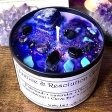 JUSTICE Spell Candle Court Case Wicca Pagan Witchcraft Crystal