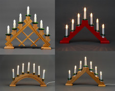 Christmas Candle Bridge Arch Wooden LED Pre Lit Xmas Window Home Decorations