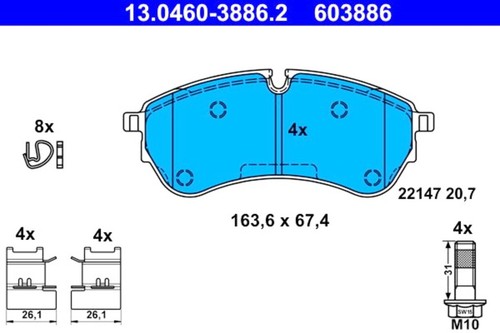 Disc brake pad set ate - pad,