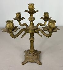 Antique French Brass Candelabra – Ornate 5-Arm Candle Holder (Lot 3604)