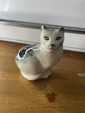 Vintage Retro Ceramic Grey Cat Figurine Ornament