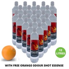 12 Litres Bio ethanol Fuel Clean Burn Bioethanol + FREE ORANGE ODOUR SHOT & P&P