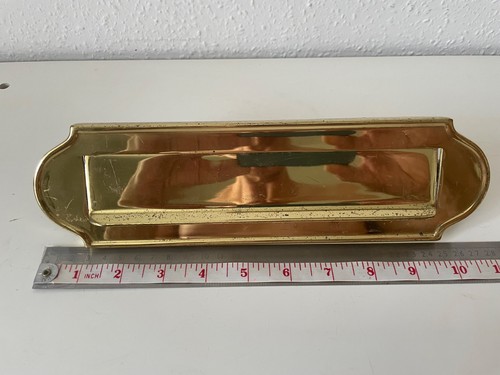 Vintage brass letter box house - letter,