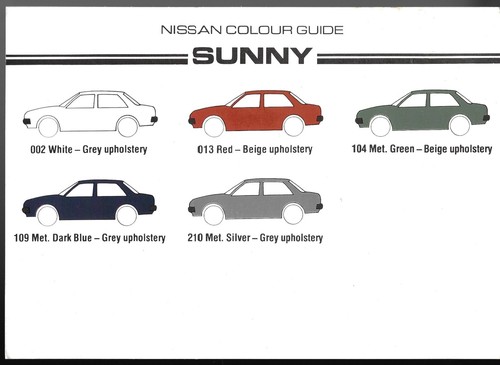Nissan sunny exterior - nissan, colours