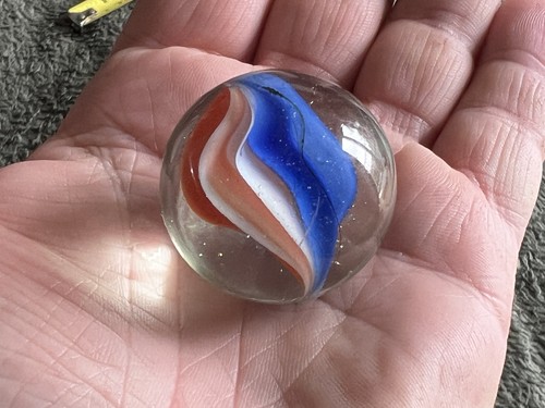 Large orange white - orange, glass