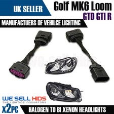 Golf MK6 Facelift Retrofit Halogen to Bi Xenon Headlight Adapter Loom Wiring