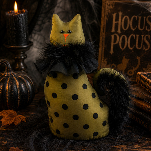 Halloween cat doorstop - halloween,