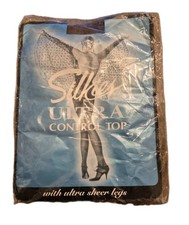 Silkies Ultra Control Top 030303 Large Mocha Pantyhose With Ultra Sheer Legs New