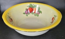 Antique Empire Ware wash bowl - fruit - yellow rim - 40 cm