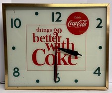 Vintage 1960's "THINGS GO BETTER WITH COKE" Coca-Cola Swihart Lighted Wall Clock