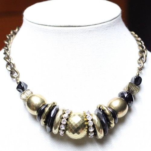 Gold rhinestone crystal - crystal, bead