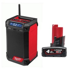 MILWAUKEE M12 DAB RADIO - M12RCDAB+0 M12 RADIO - M12 RCDAB+ With 4.0Ah Battery