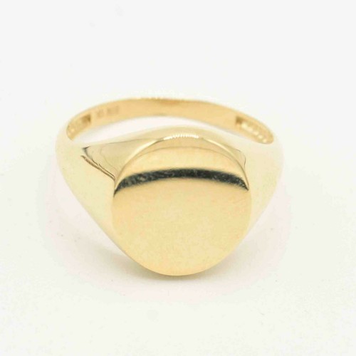 Oval shiny signet - shiny, real