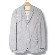 Polo Ralph Lauren Seersucker Jacket Mens Size 40R Blue White Striped Blazer