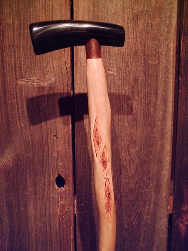 Walking cane bison horn handle - walking,