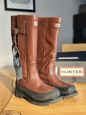 Hunter Crown Leather Wellington Boots - NEW - Unisex 6 - EU 39- BNWT Wellies.