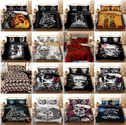Gothic skull duvet cover set - skull,