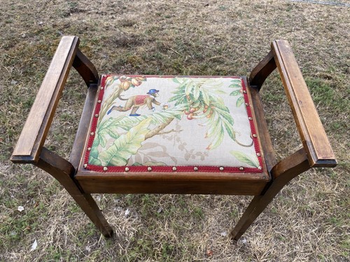 Antique piano stool - with, lift