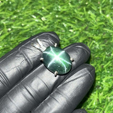 27 Ct Green Oval Cut Star Opal