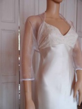 WHITE  Wedding Bridal Evening Shrug Bolero ALL SIZES!