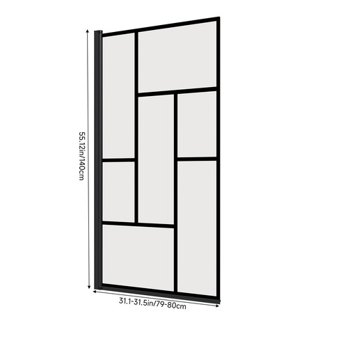 Clear glass bath screen 180 - clear,